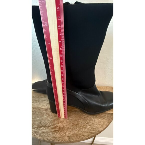 Vintage Rockport Chelsea Stretch Black Block Heel Boots 9M With Back Zippers - Picture 10 of 12